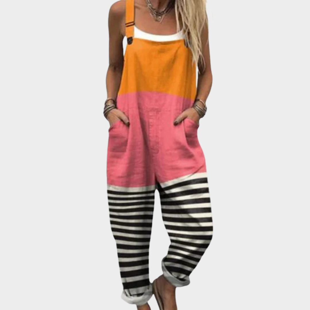 Rina Women's Jumpsuit | Printed Relaxed Fit, Adjustable Straps - 6