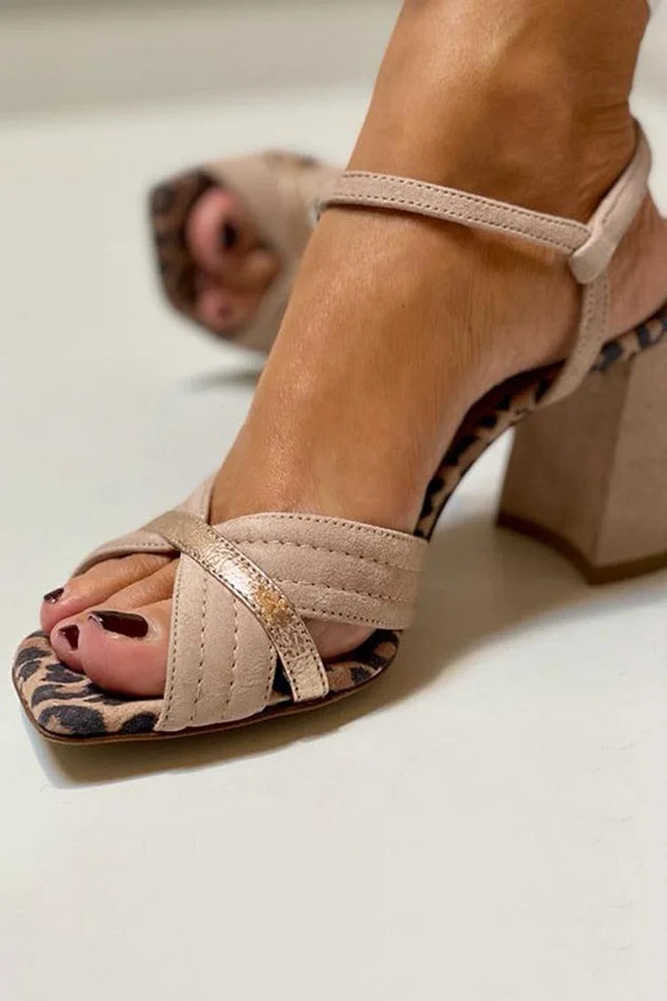 Lara Women's Sandals | Animal Print Insole, Comfortable Wide Heel - 1