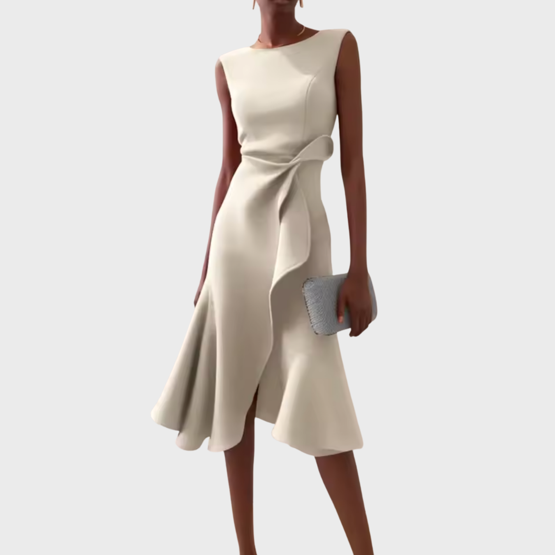Sierra Women's Midi Dress | Asymmetric Draped Design, Perfect for Summer and Formal Occasions - 10