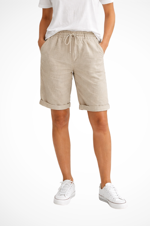 Aveline Women's Capri Pants | Relaxed Fit Linen Blend, Side Pockets - 1