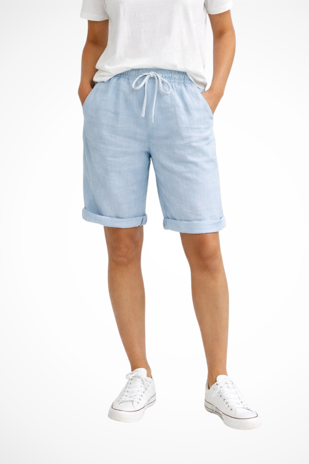 Aveline Women's Capri Pants | Relaxed Fit Linen Blend, Side Pockets - 2