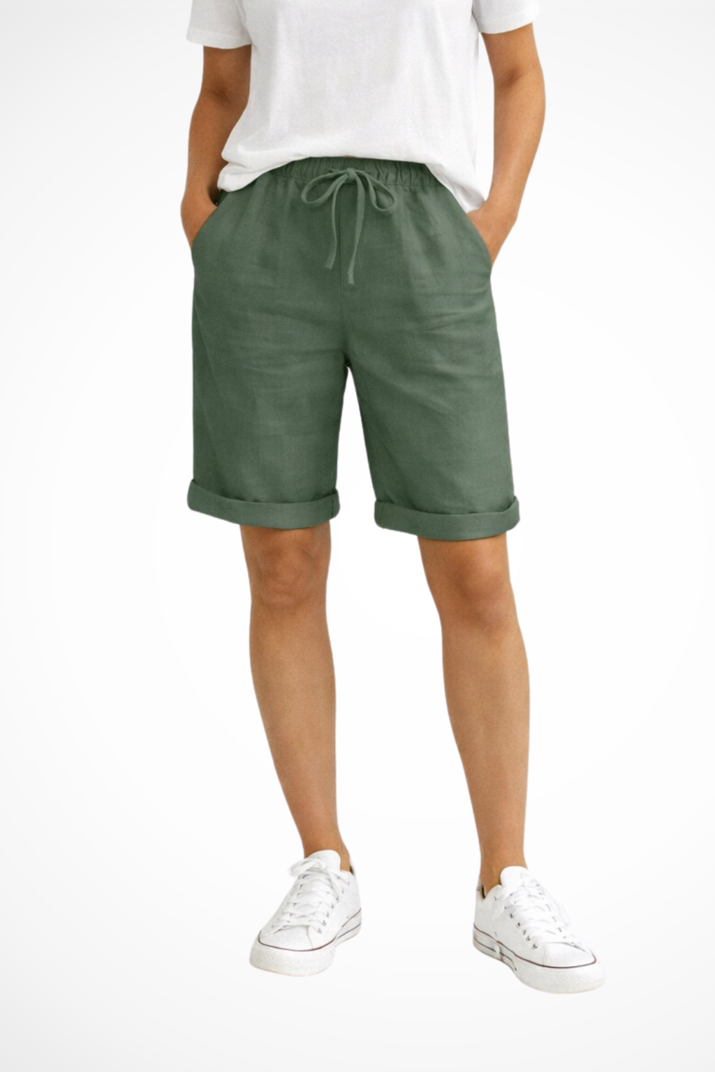 Aveline Women's Capri Pants | Relaxed Fit Linen Blend, Side Pockets - 4