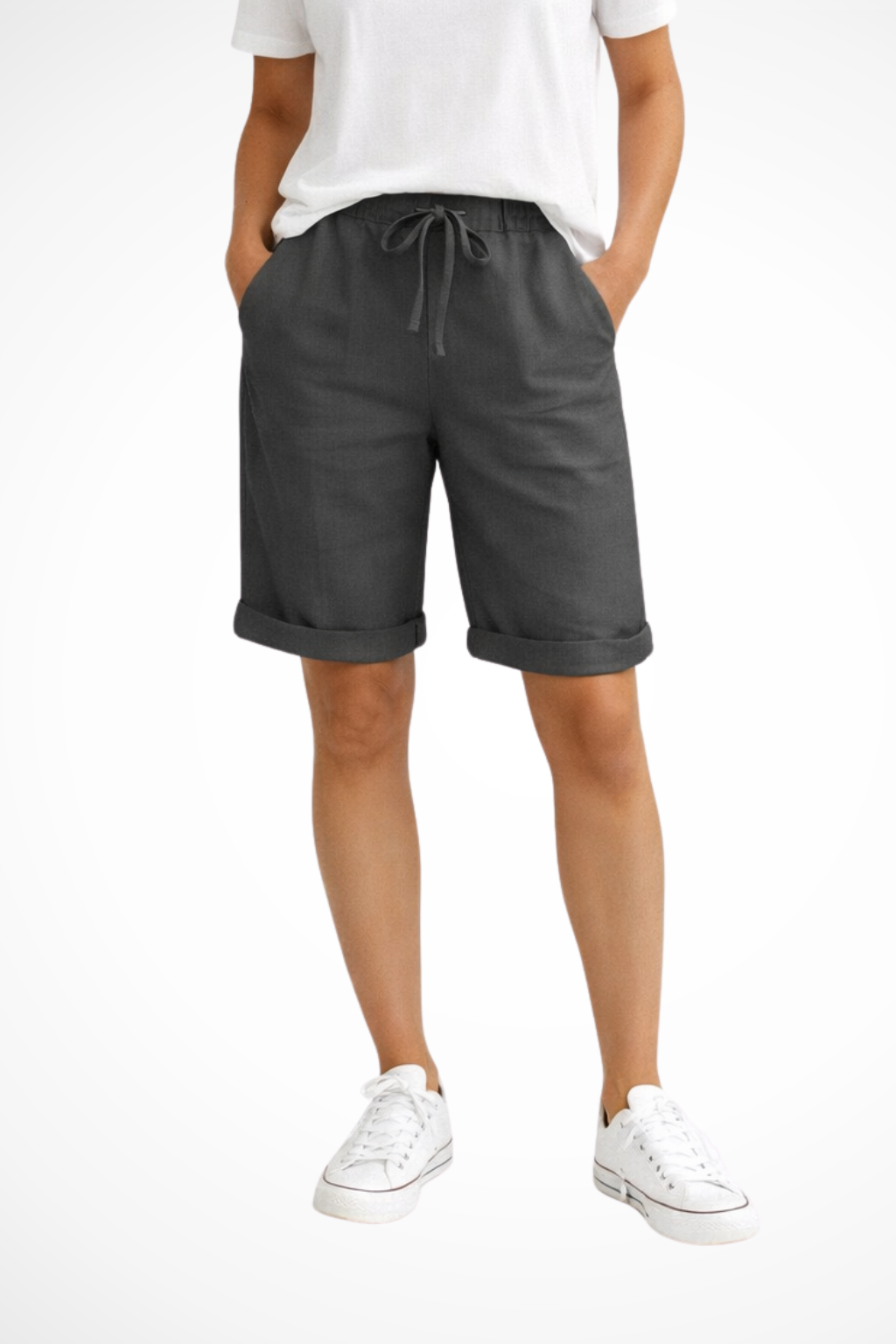 Aveline Women's Capri Pants | Relaxed Fit Linen Blend, Side Pockets - 5