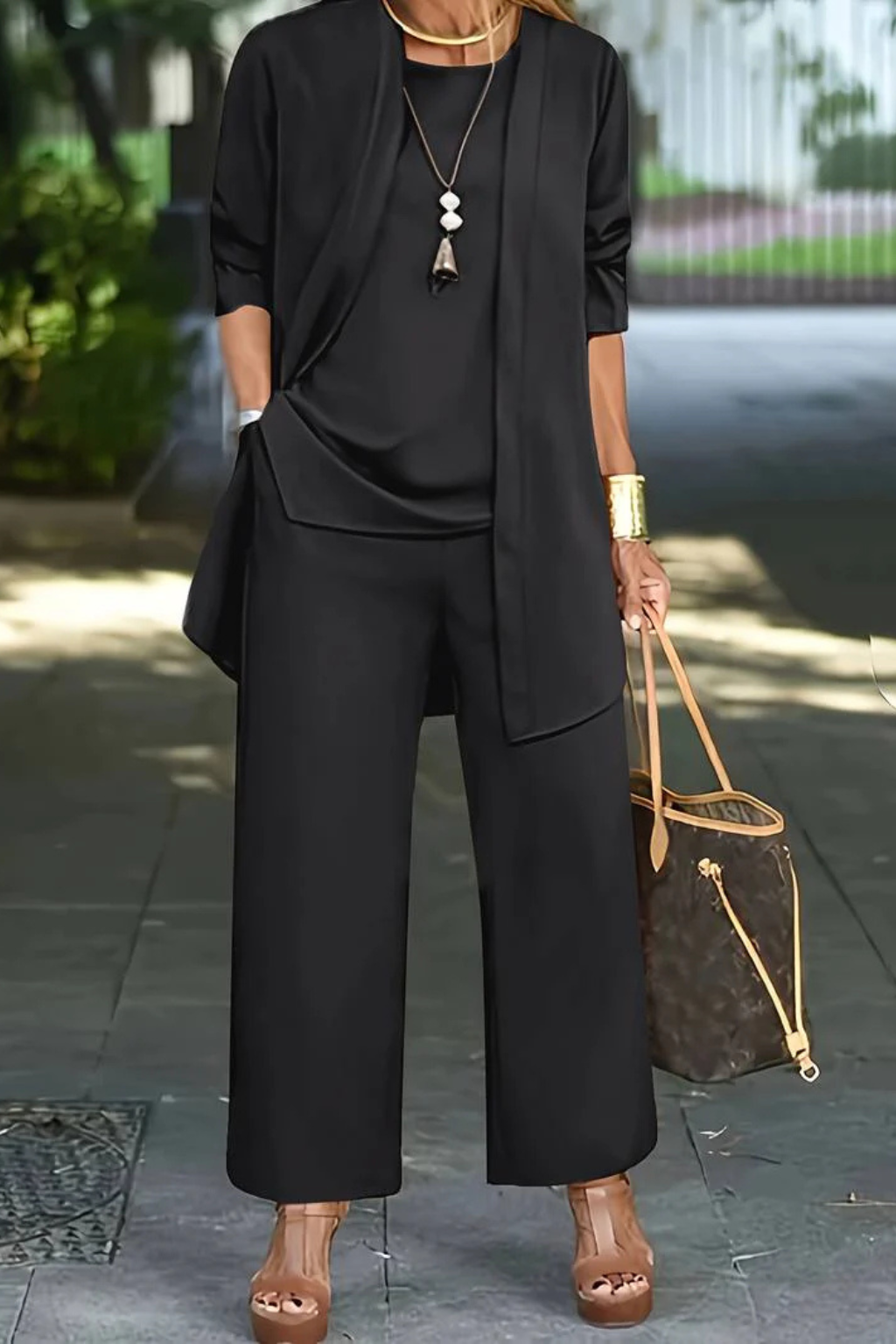 Waverly Women's Set | Elegant Cardigan & Wide-Leg Trousers, Soft Fabric - 4