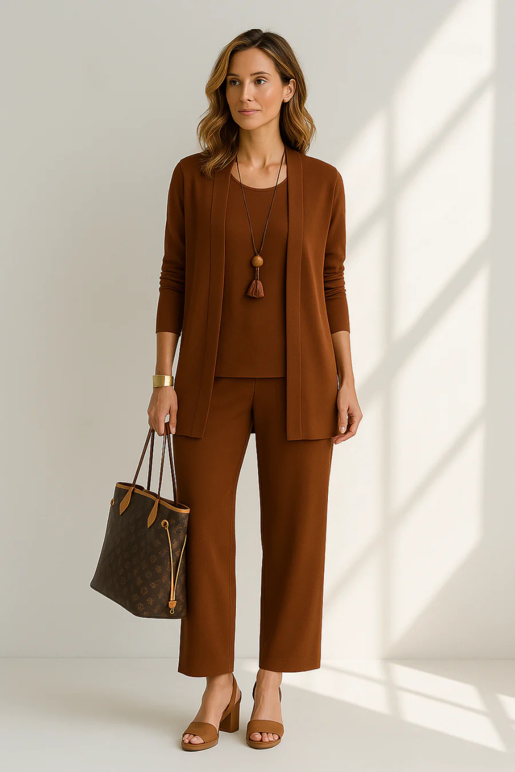 Waverly Women's Set | Elegant Cardigan & Wide-Leg Trousers, Soft Fabric - 11