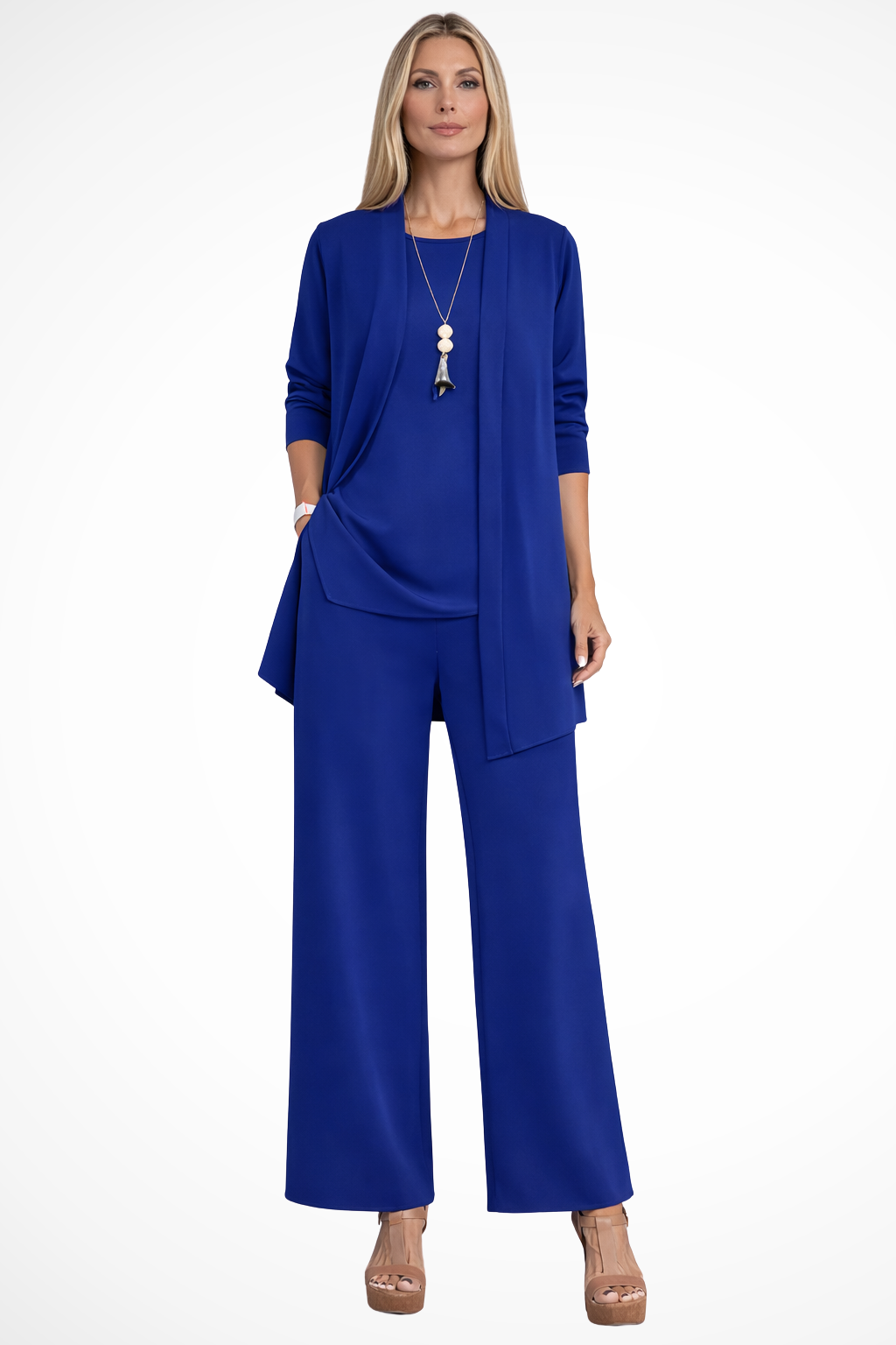 Waverly Women's Set | Elegant Cardigan & Wide-Leg Trousers, Soft Fabric - 7