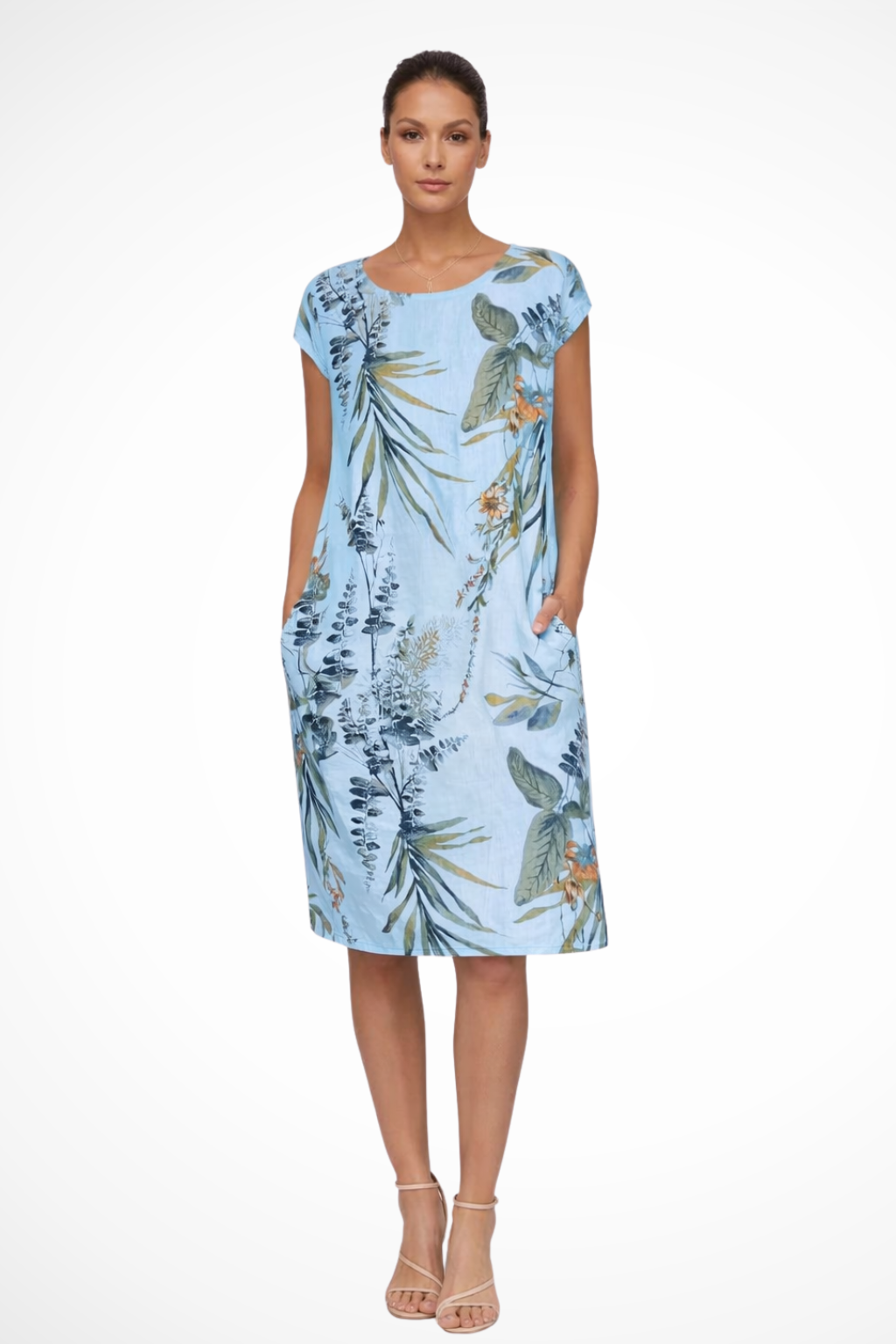 Ivy Women's Summer Dress | Botanical Print, Casual Relaxed Fit - 8