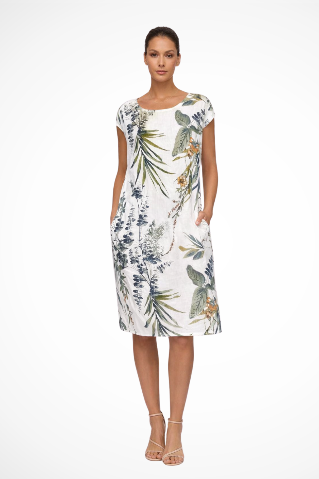 Ivy Women's Summer Dress | Botanical Print, Casual Relaxed Fit - 1