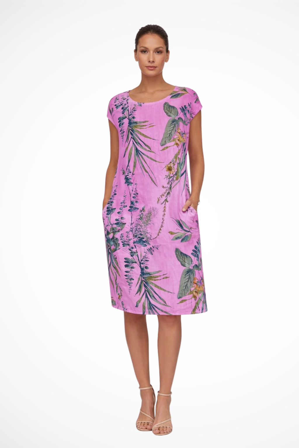 Ivy Women's Summer Dress | Botanical Print, Casual Relaxed Fit - 6