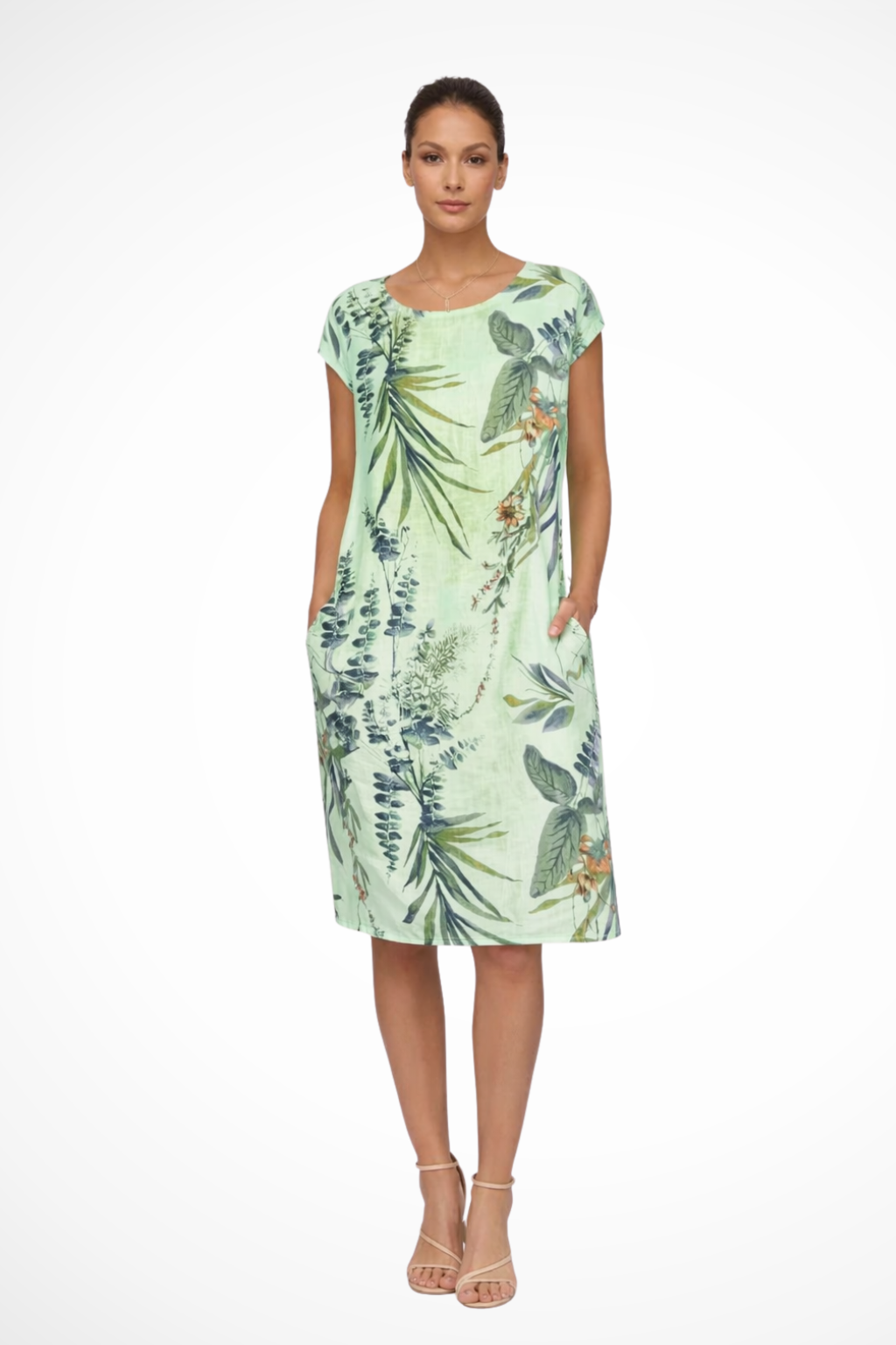Ivy Women's Summer Dress | Botanical Print, Casual Relaxed Fit - 7