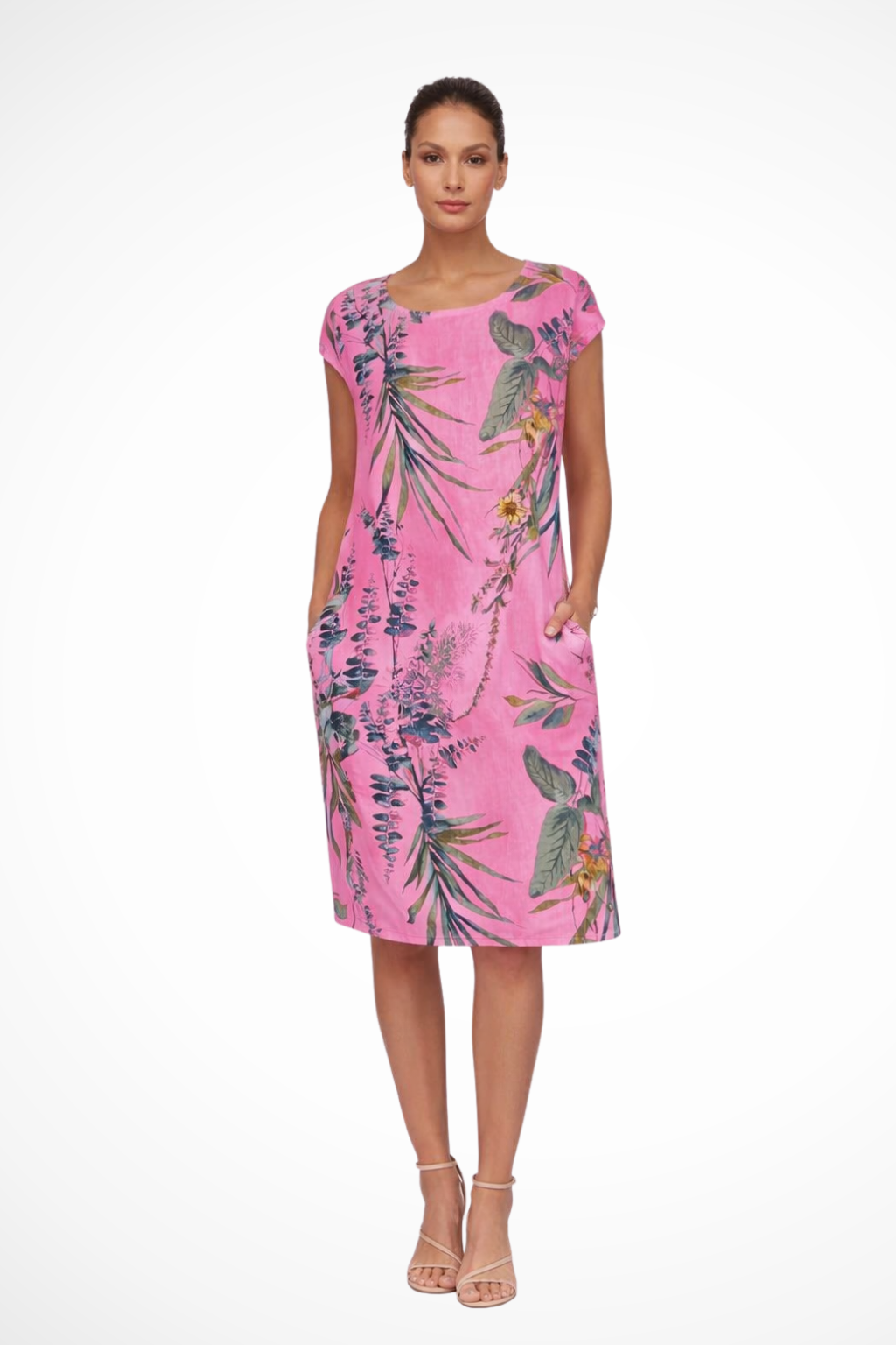 Ivy Women's Summer Dress | Botanical Print, Casual Relaxed Fit - 5