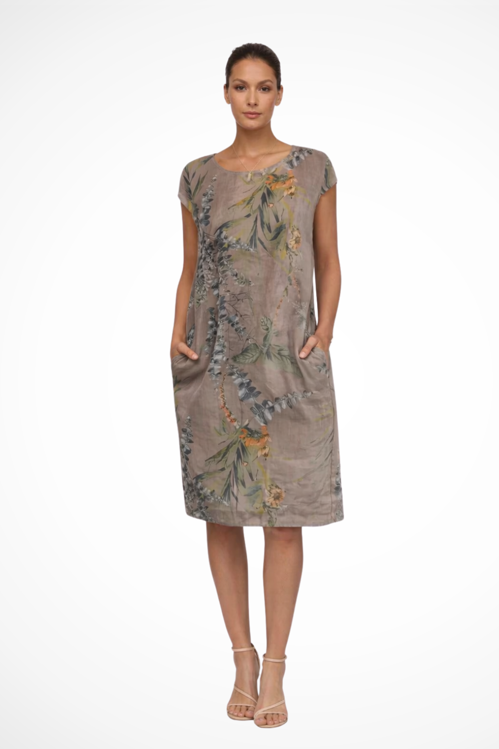 Ivy Women's Summer Dress | Botanical Print, Casual Relaxed Fit - 3