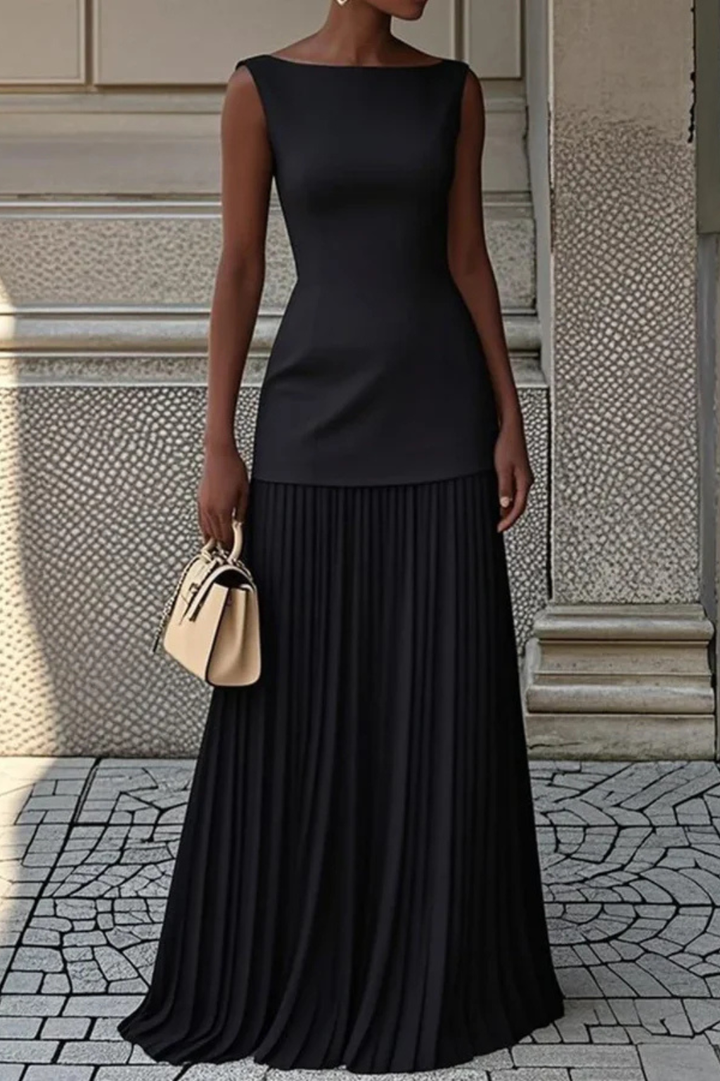 Eline Women's Maxi Dress | Elegant Pleated Design for Formal Occasions - 7
