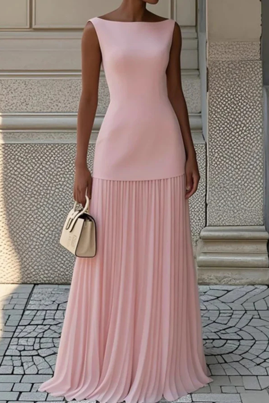 Eline Women's Maxi Dress | Elegant Pleated Design for Formal Occasions - 8