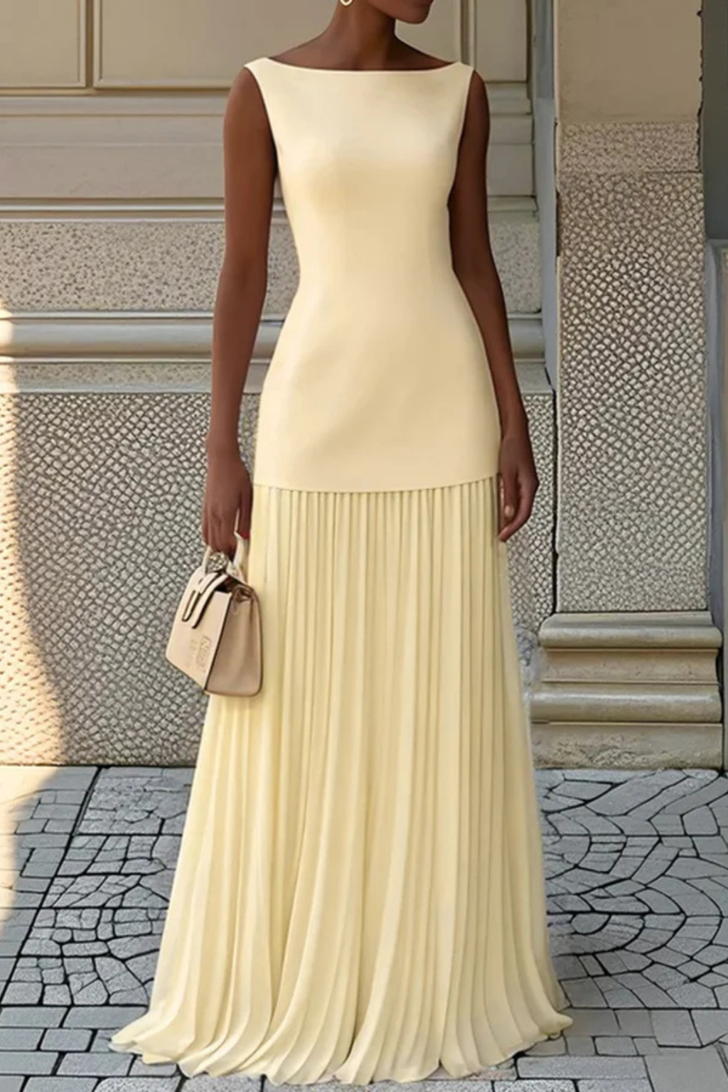 Eline Women's Maxi Dress | Elegant Pleated Design for Formal Occasions - 10