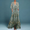 Jade Women's Maxi Dress | Floral Print, Elegant Design for Summer Events - 1