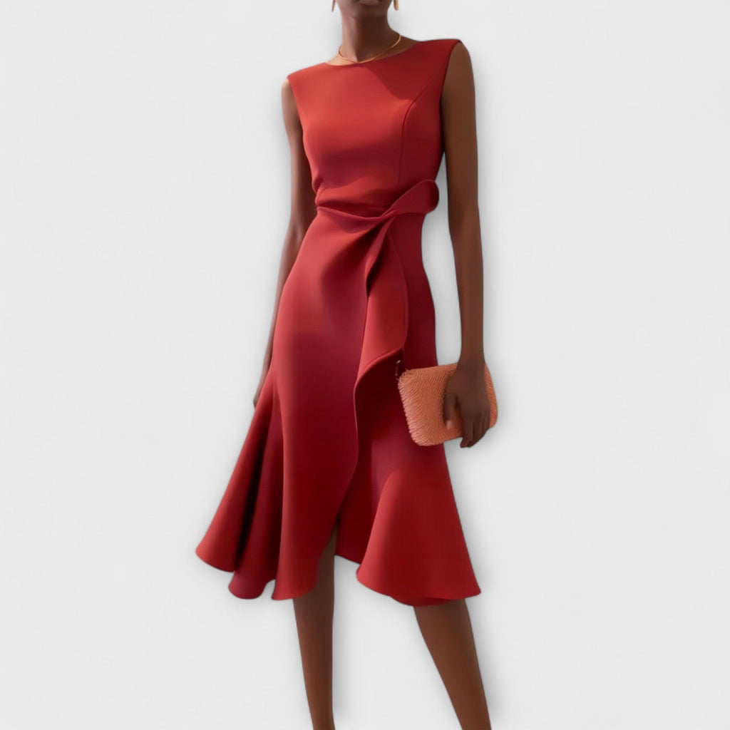Sierra Women's Midi Dress | Asymmetric Draped Design, Perfect for Summer and Formal Occasions - 1