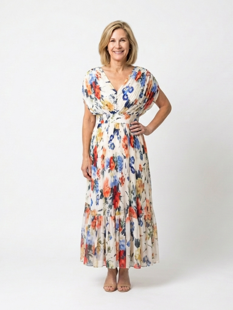 Sophie Women's Midi Dress | Lightweight Pleated Summer Dress - 1