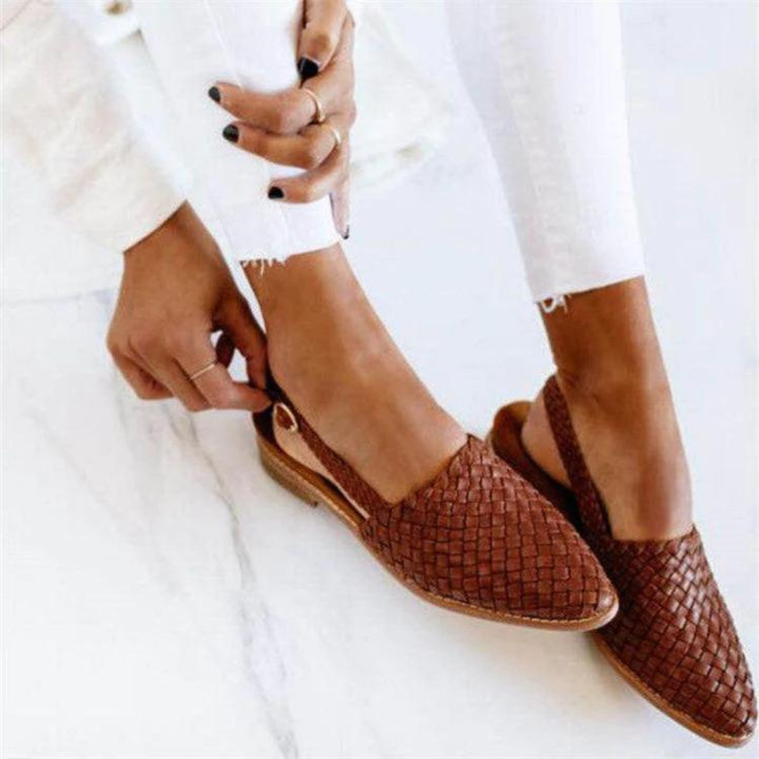 Daisy Women's Ballet Flats | Woven Vegan Leather, Elegant Design - 1