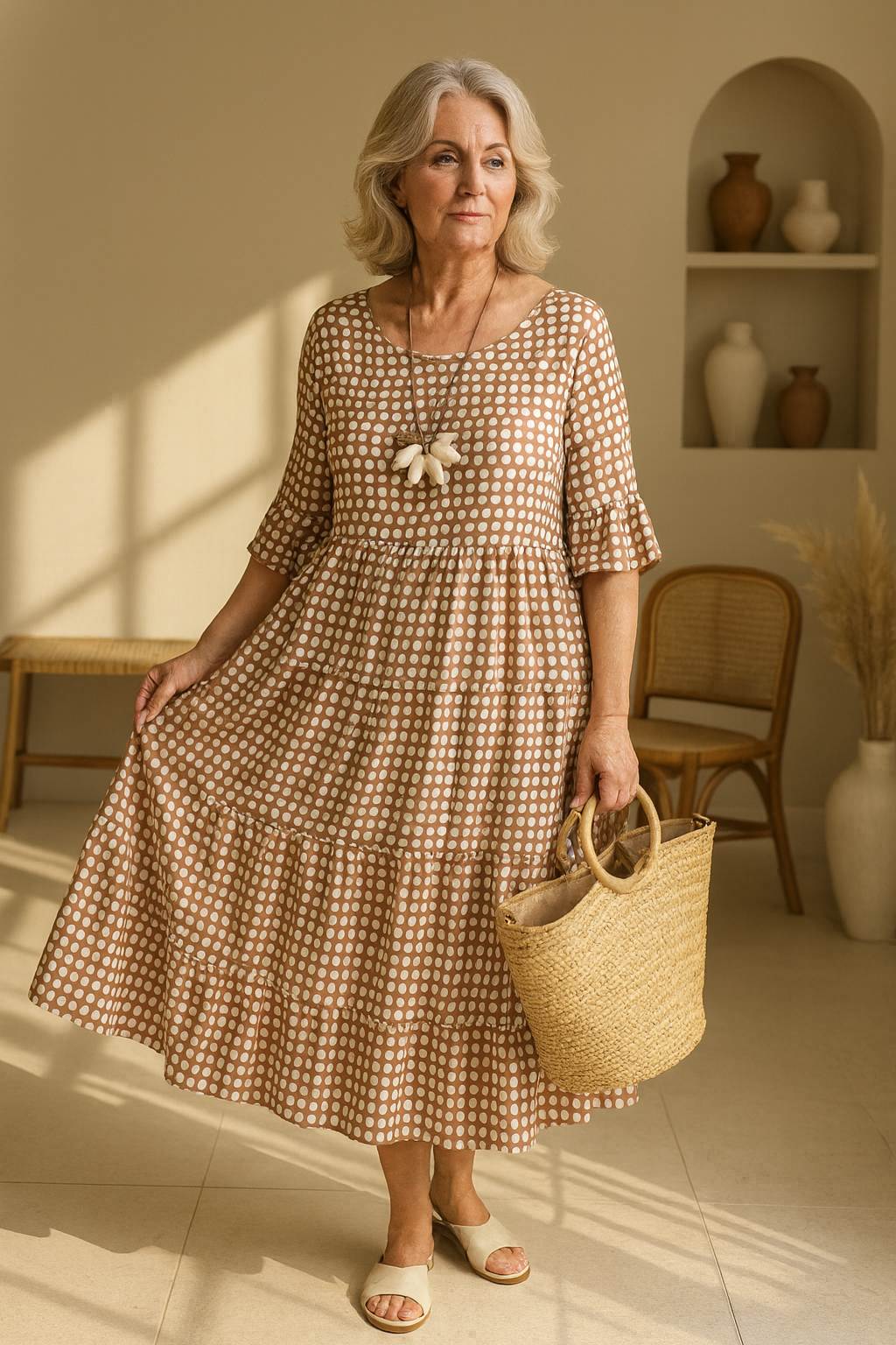 Zerelle Women's Midi Dress | Soft Breathable Blend, Elegant Summer Style - 1