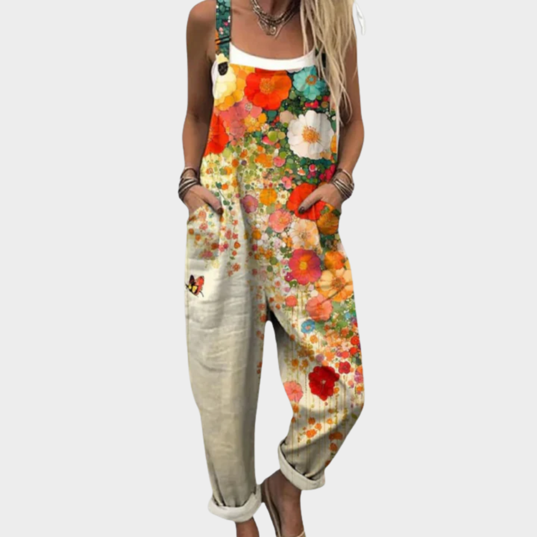 Rina Women's Jumpsuit | Printed Relaxed Fit, Adjustable Straps - 5