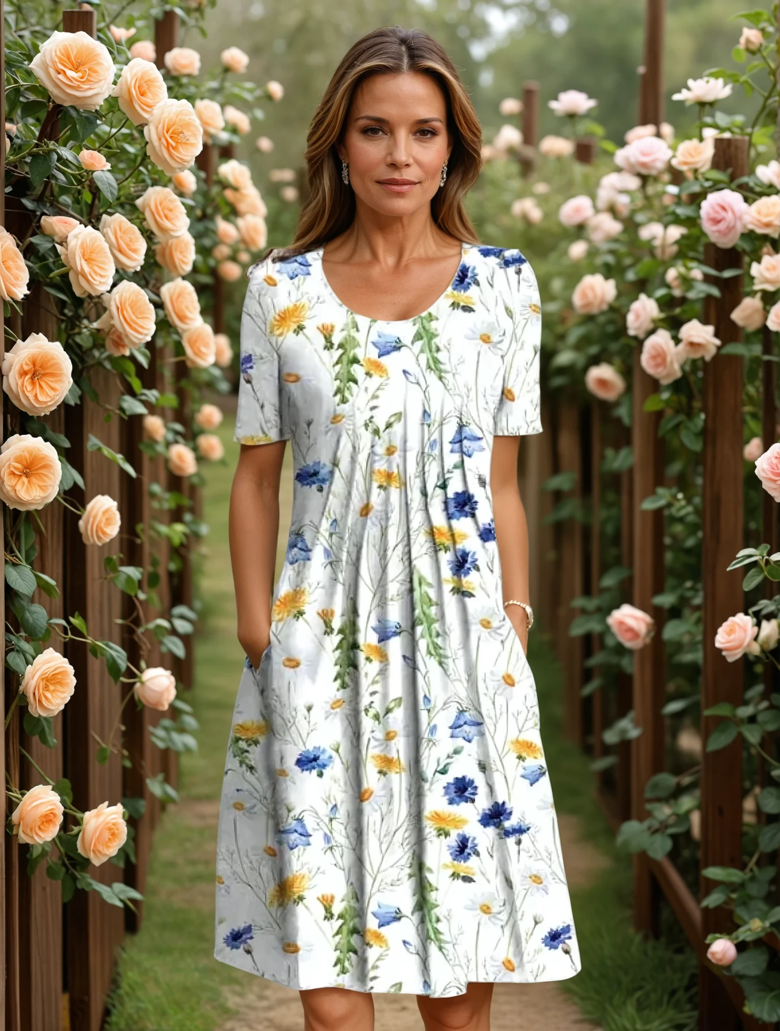 Mari Women's A-Line Dress | Soft Breathable Fabric, Plus Size Available - 5
