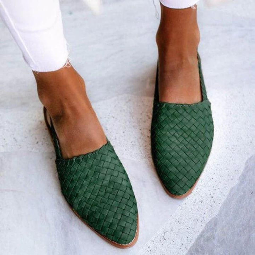 Daisy Women's Ballet Flats | Woven Vegan Leather, Elegant Design - 2
