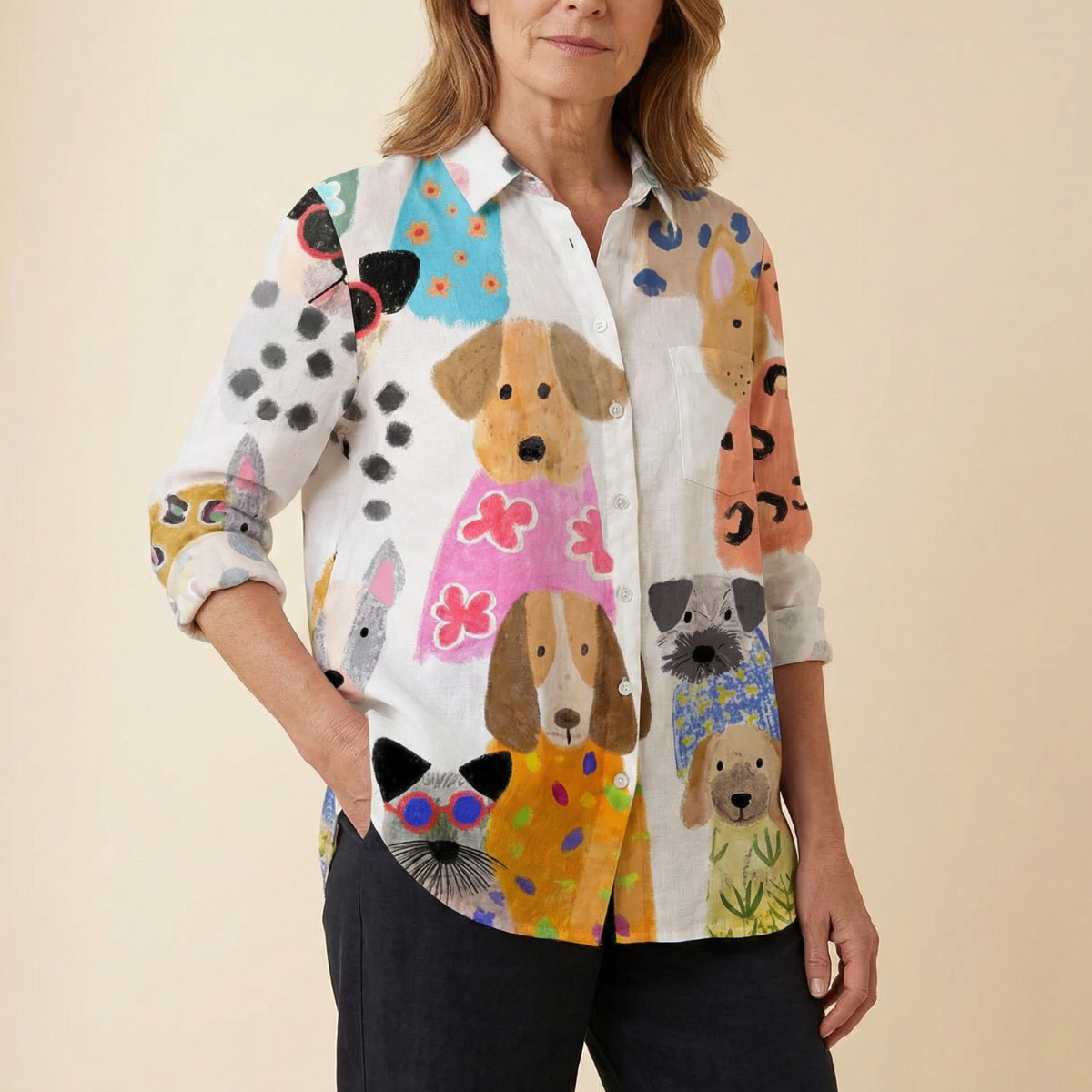 Ava Women's Shirt | Artistic Print, Relaxed Fit - 6