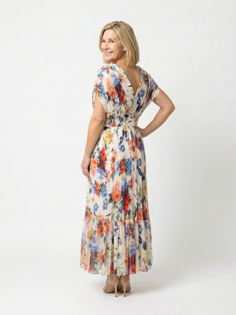 Sophie Women's Midi Dress | Lightweight Pleated Summer Dress - 3