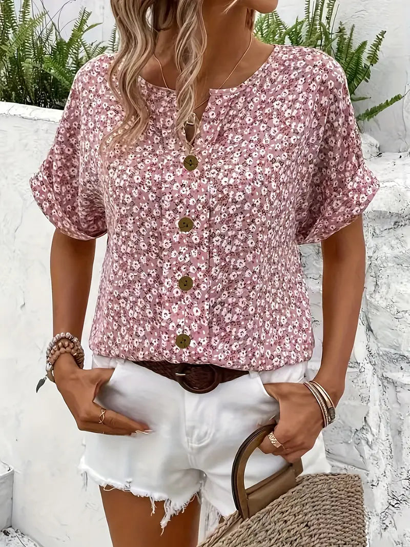 Virellea Women's Long Sleeve Blouse | Elegant Floral Design, Lightweight & Breathable - 4