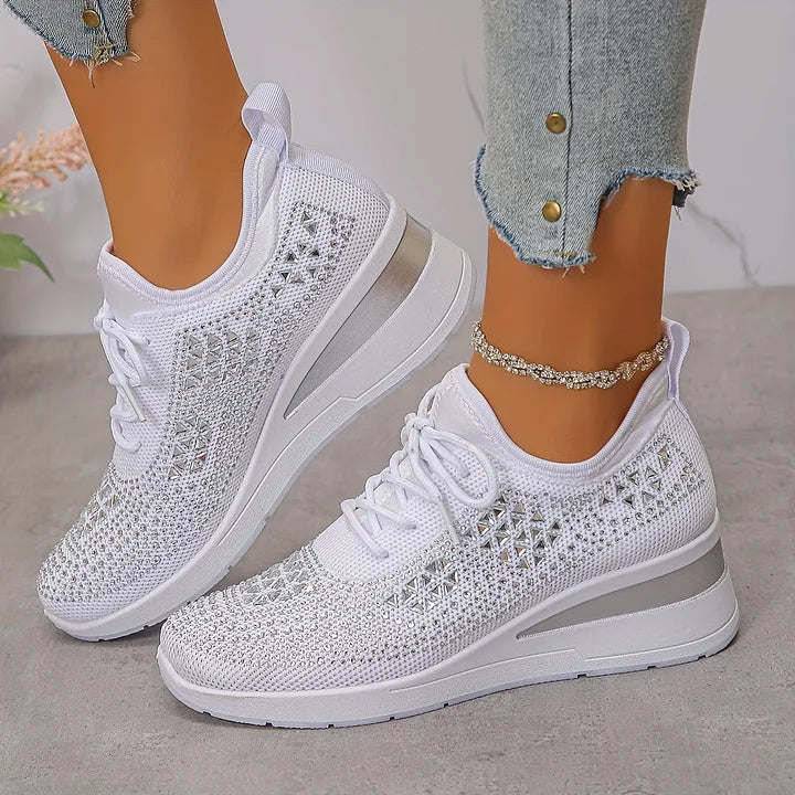 Bella Women's Sneakers | White Slip-On Design, Orthopedic Support - 2