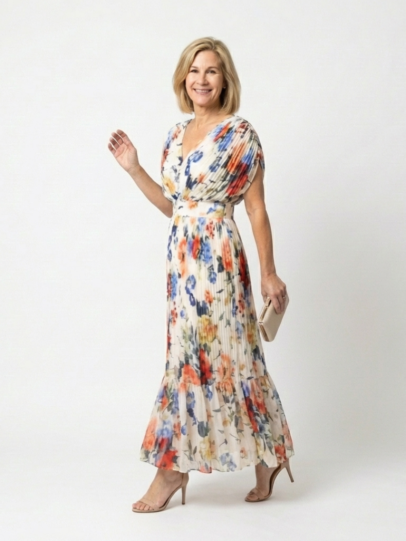 Sophie Women's Midi Dress | Lightweight Pleated Summer Dress - 2