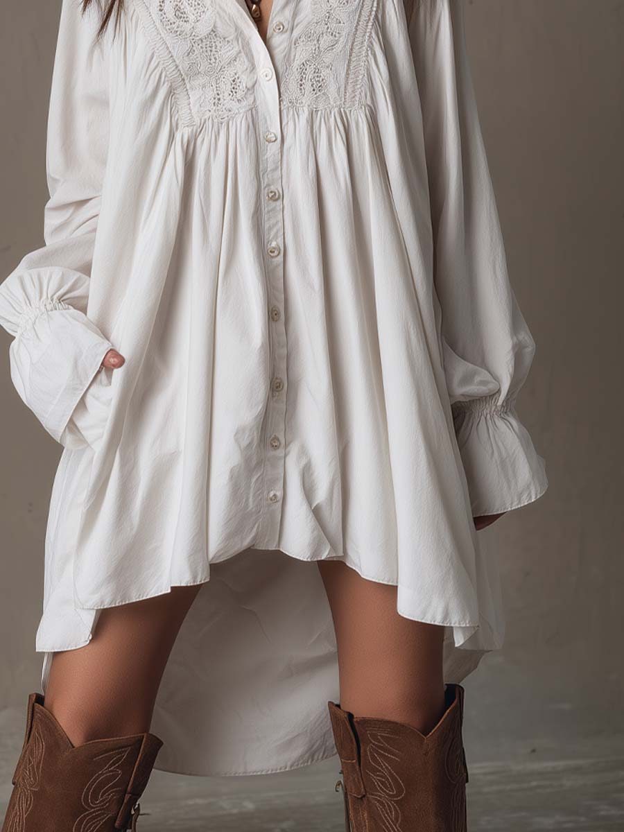 Rina Women's Mini Dress | Elegant Lace, Irregular Hem - 4