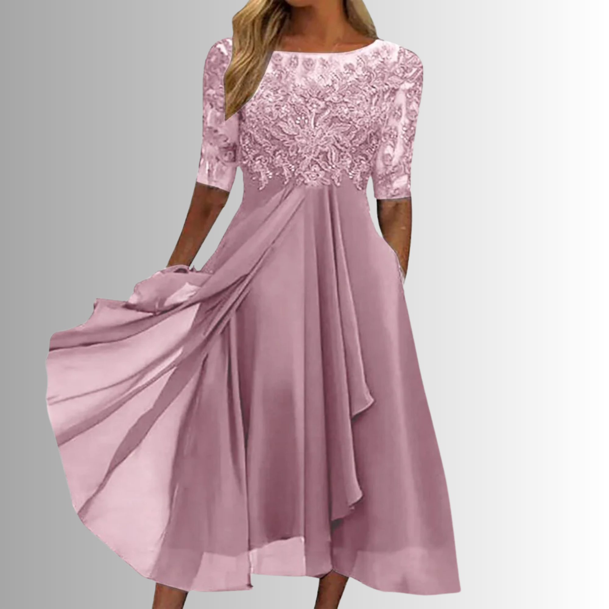 Rhea Women's White Lace Dress | Timeless Elegance for Summer and Formal Events - 2