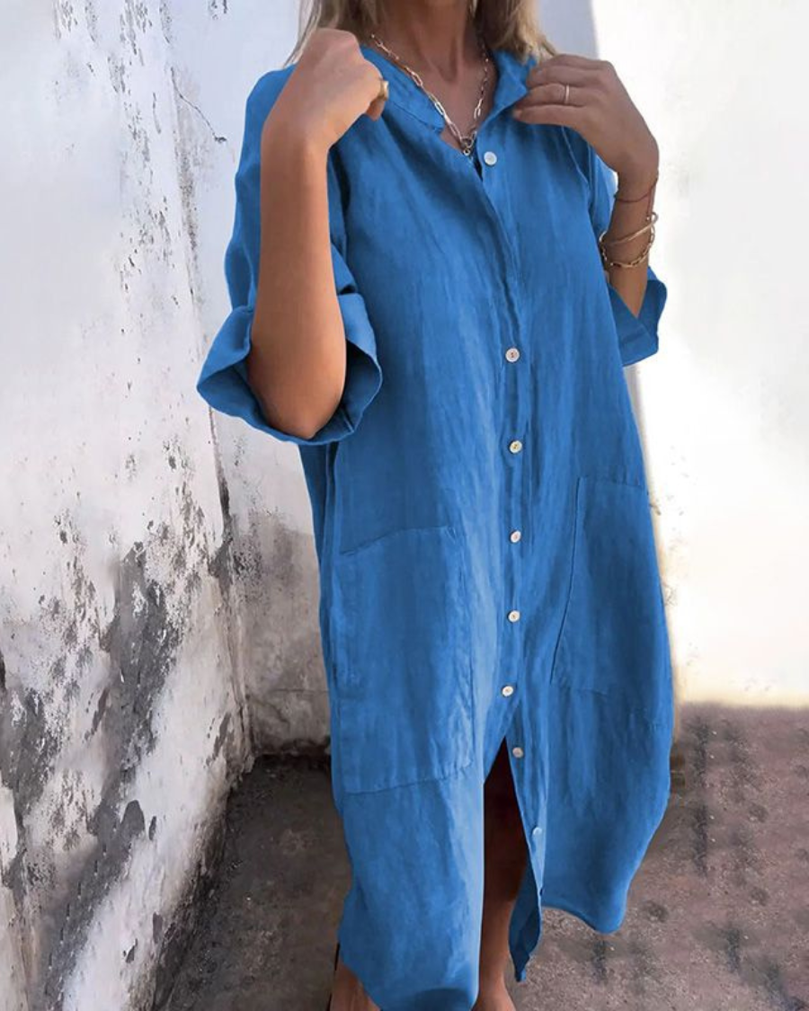 Vera Women's Shirt Dress | Breathable Boho Summer Style, Plus Size Available - 3