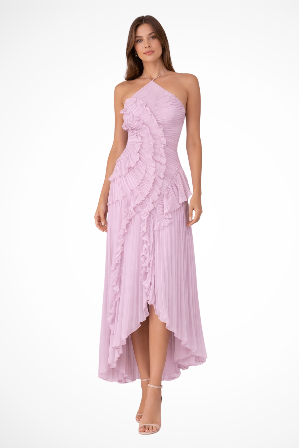 Ivy Women's Maxi Dress | Layered Ruffles, Halter Neck, Summer Elegance - 4