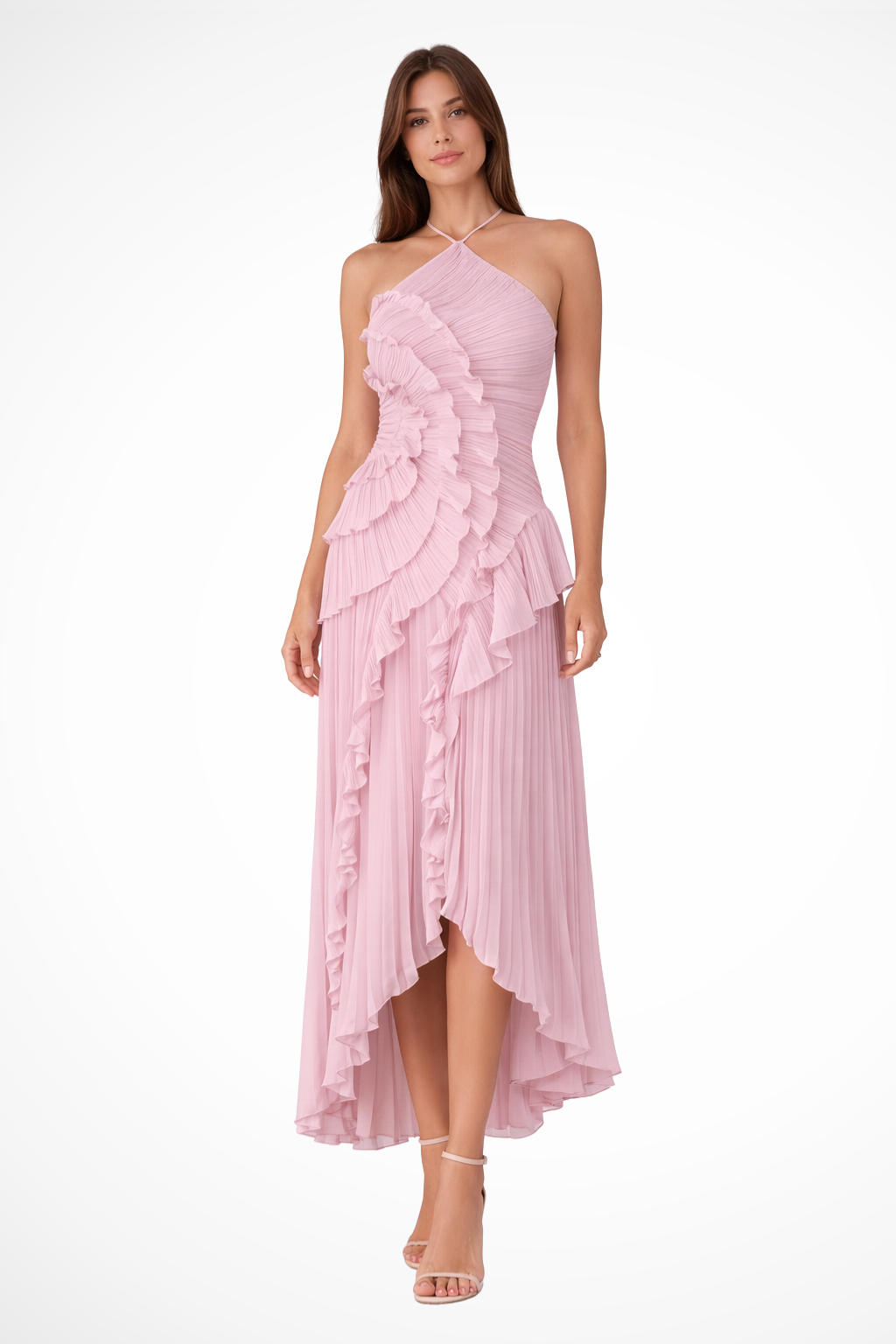 Ivy Women's Maxi Dress | Layered Ruffles, Halter Neck, Summer Elegance - 1