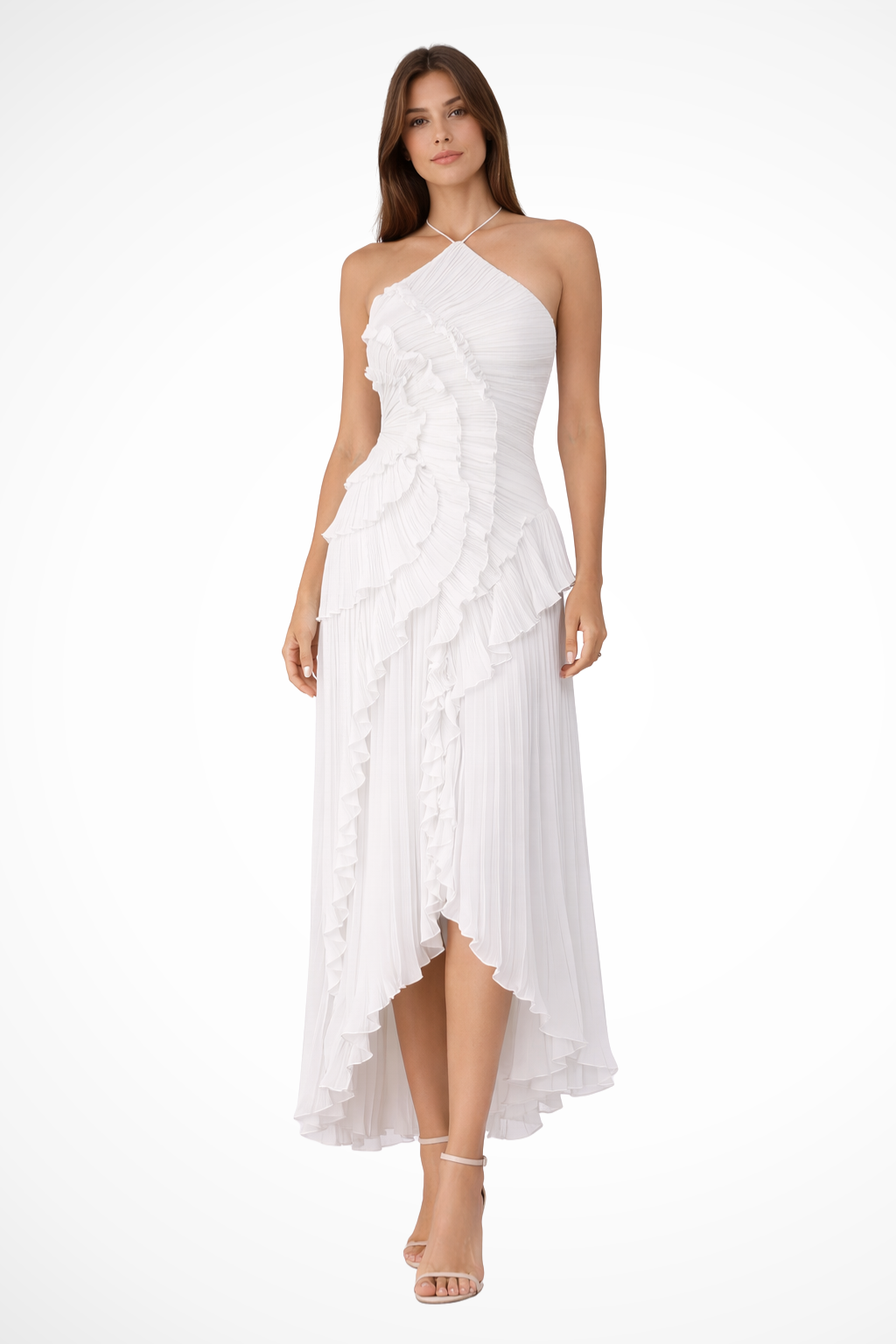 Ivy Women's Maxi Dress | Layered Ruffles, Halter Neck, Summer Elegance - 3