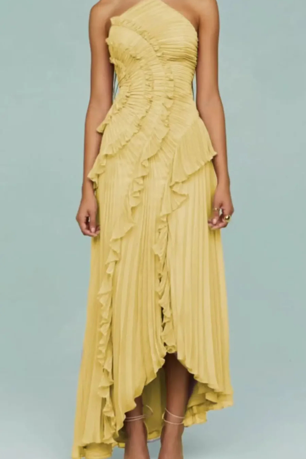 Ivy Women's Maxi Dress | Layered Ruffles, Halter Neck, Summer Elegance - 7