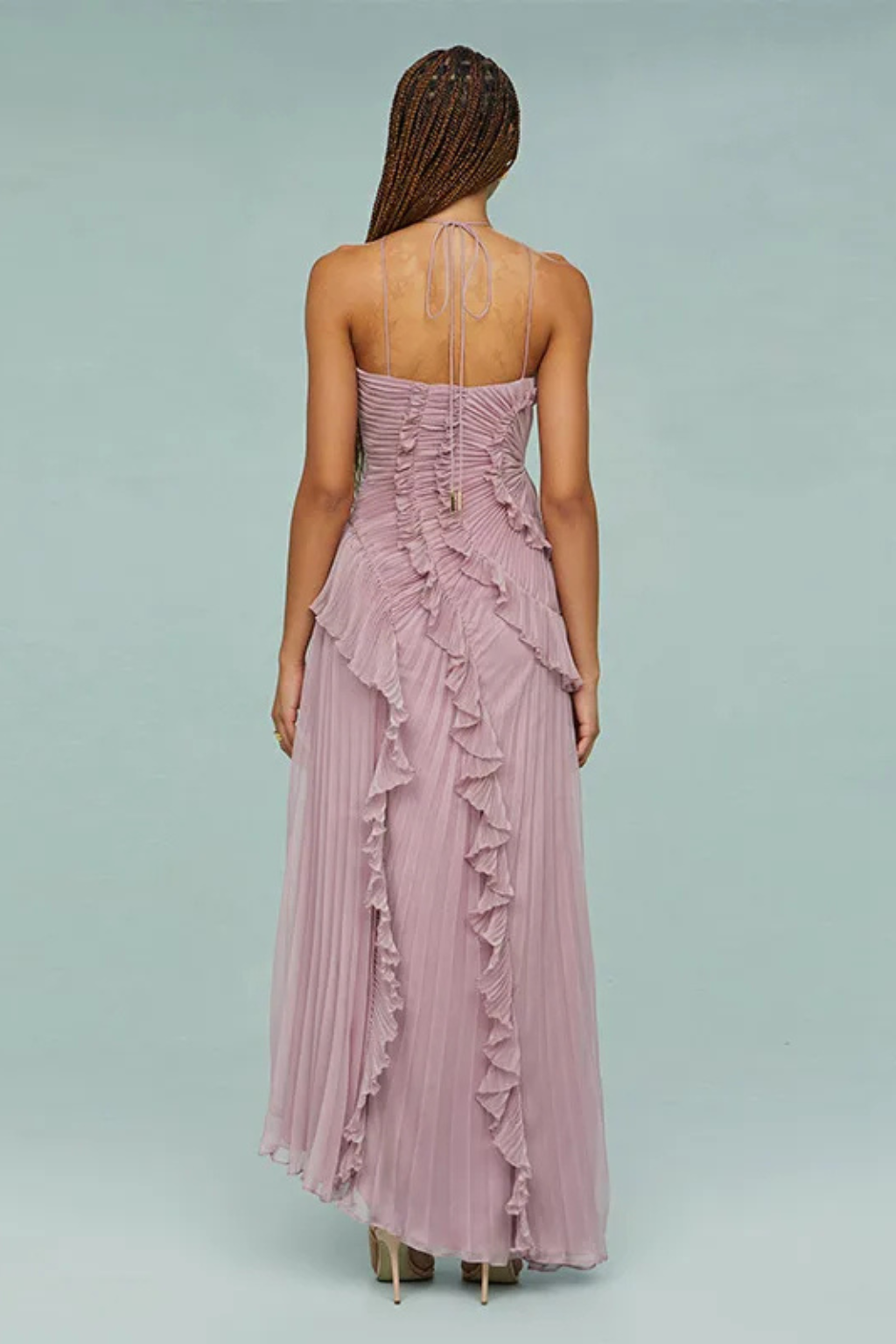 Ivy Women's Maxi Dress | Layered Ruffles, Halter Neck, Summer Elegance - 9