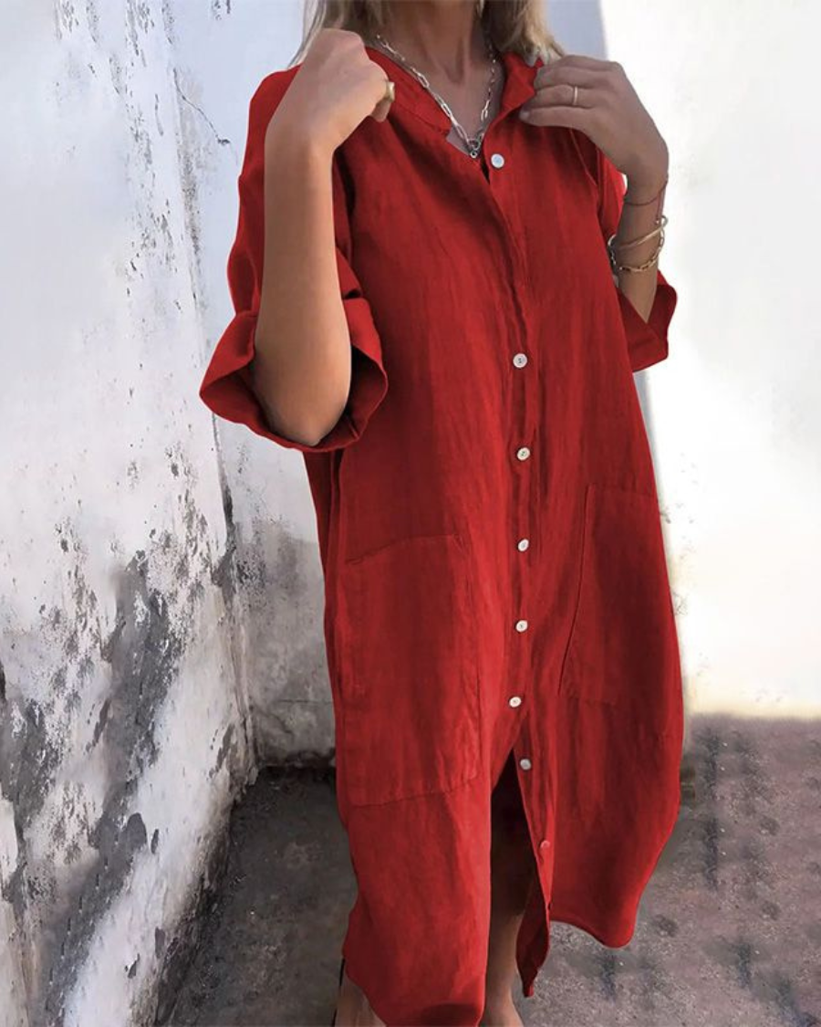 Vera Women's Shirt Dress | Breathable Boho Summer Style, Plus Size Available - 6