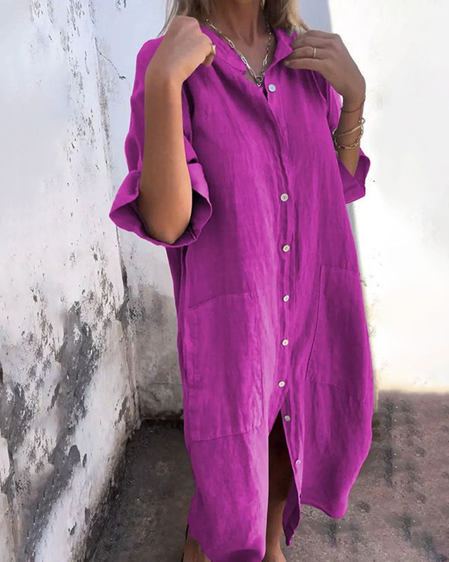 Vera Women's Shirt Dress | Breathable Boho Summer Style, Plus Size Available - 5