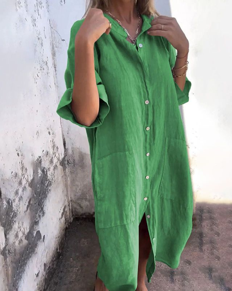 Vera Women's Shirt Dress | Breathable Boho Summer Style, Plus Size Available - 4