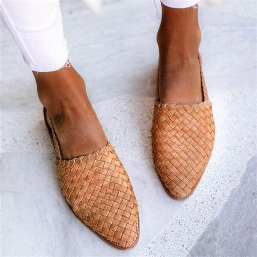 Daisy Women's Ballet Flats | Woven Vegan Leather, Elegant Design - 3
