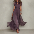 Vera Women's Maxi Dress | Chiffon with Lace Trim, Elegant for Weddings and Galas - 1