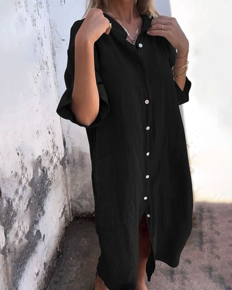 Vera Women's Shirt Dress | Breathable Boho Summer Style, Plus Size Available - 2