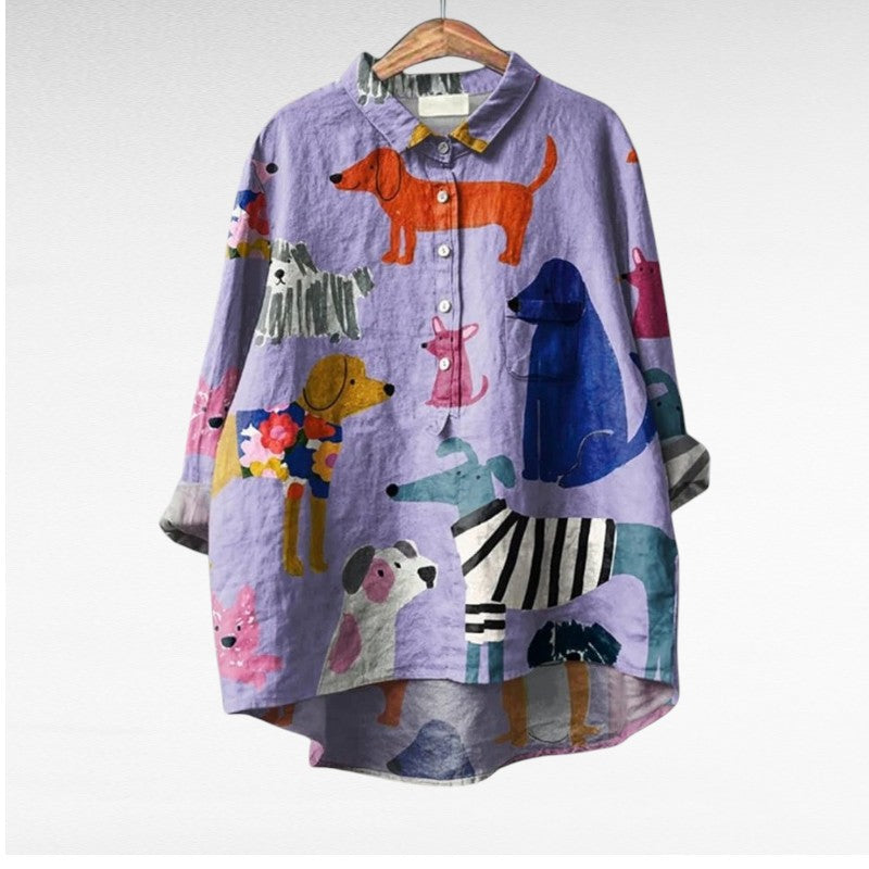 Ava Women's Shirt | Artistic Print, Relaxed Fit - 7