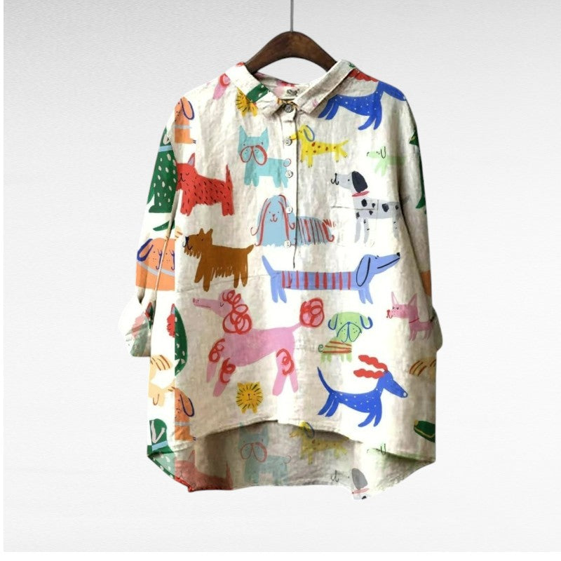 Ava Women's Shirt | Artistic Print, Relaxed Fit - 9