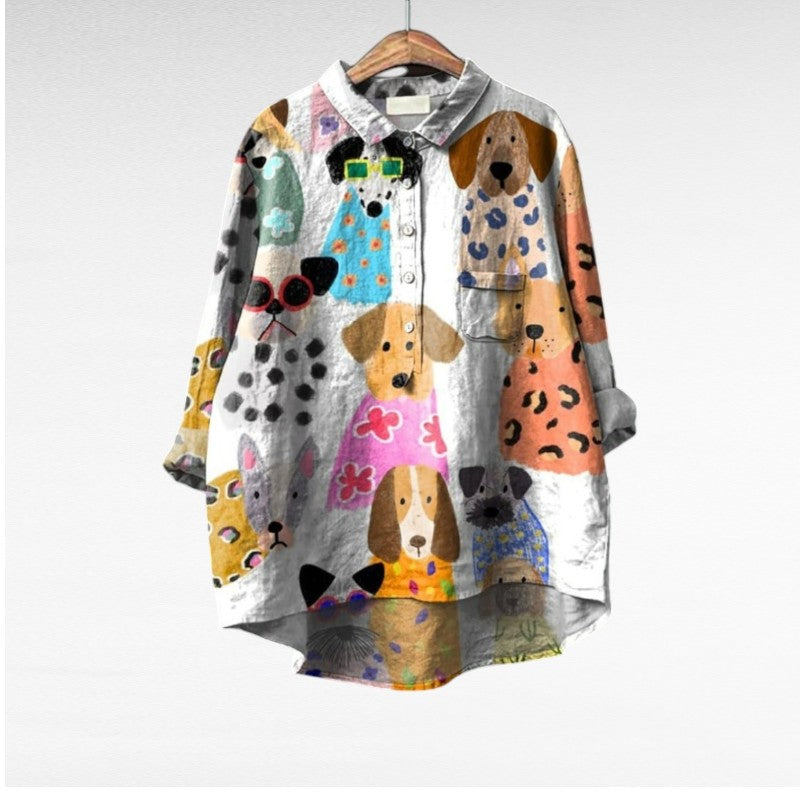Ava Women's Shirt | Artistic Print, Relaxed Fit - 5