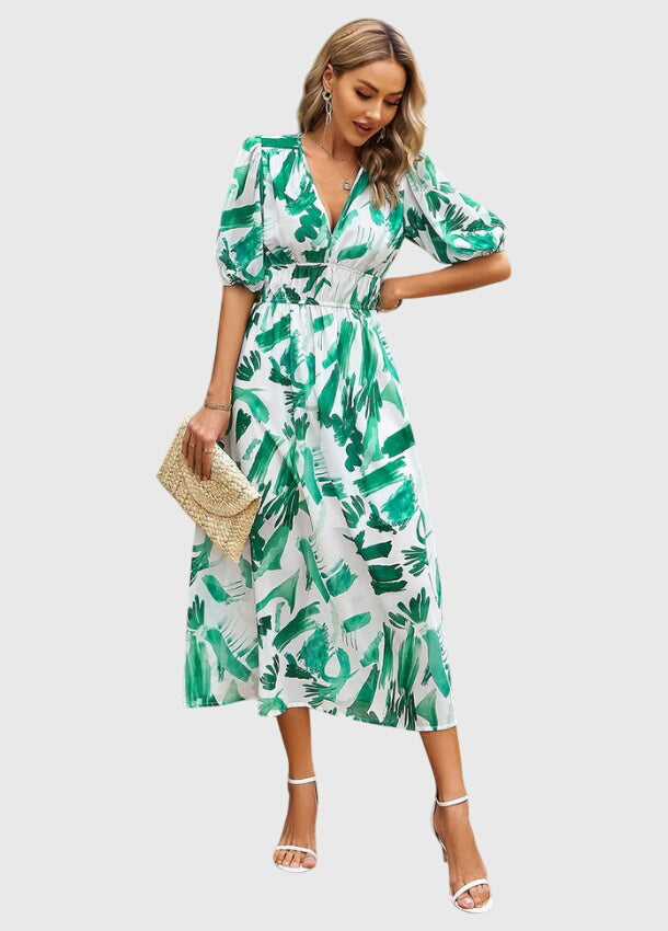 Mira Women's Midi Dress | Floral Print, Flattering Fit - 9